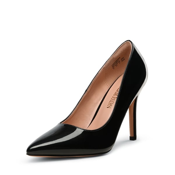Stiletto Pointed Toe Pumps - BLACK PAT -  0